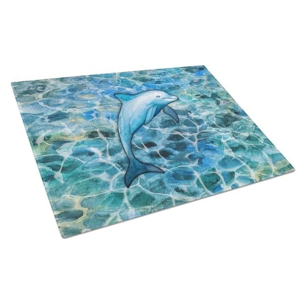 Carolines Treasures Carolines Treasures BB5356LCB Dolphin Glass Cutting Board - Large - BB5356LCB