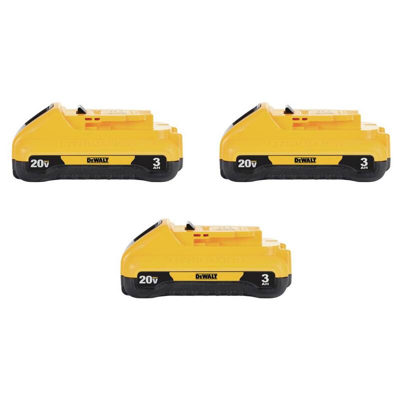 Batería compacta de ion de litio DEWALT 20V MAX 3.0Ah (paquete de 3) - DCB230-3
