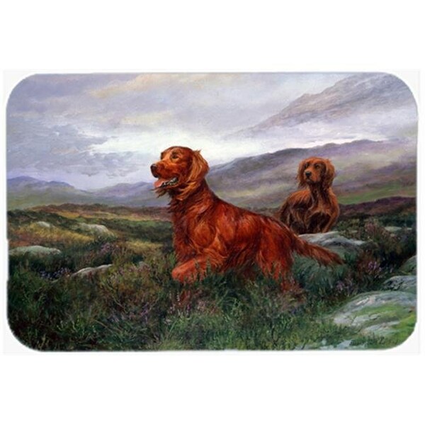 Carolines Treasures Carolines Treasures HEH0081LCB Irish Setters by Elizabeth Halstead Glass Large Cutting Board - HEH0081LCB