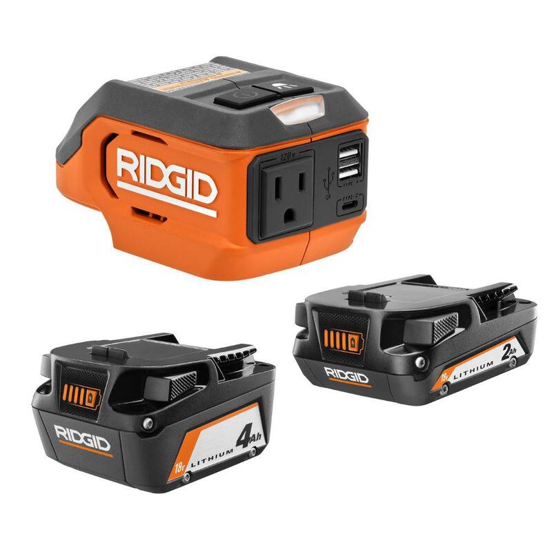 Batería de iones de litio de 18V 4.0 Ah y batería de iones de litio de 2.0 Ah con inversor de corriente sin cable de 175 watts de 18V - AC87004-AC8400802-AC86097