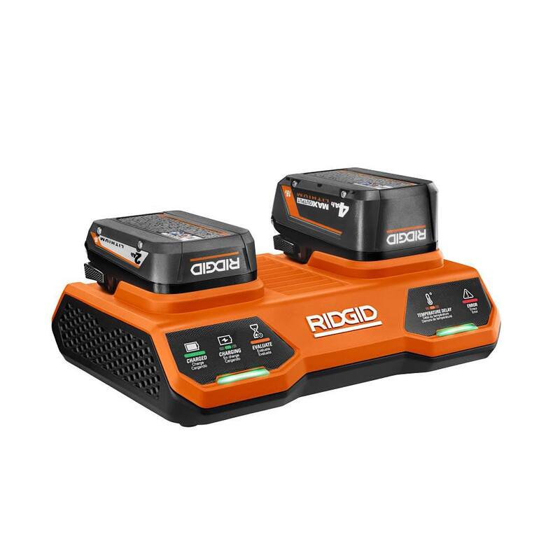 Cargador dual simultáneo de 18V con puerto dual con batería de ion de litio compacta de 2.0 Ah (paquete de 2) - AC86095-AC8400802P