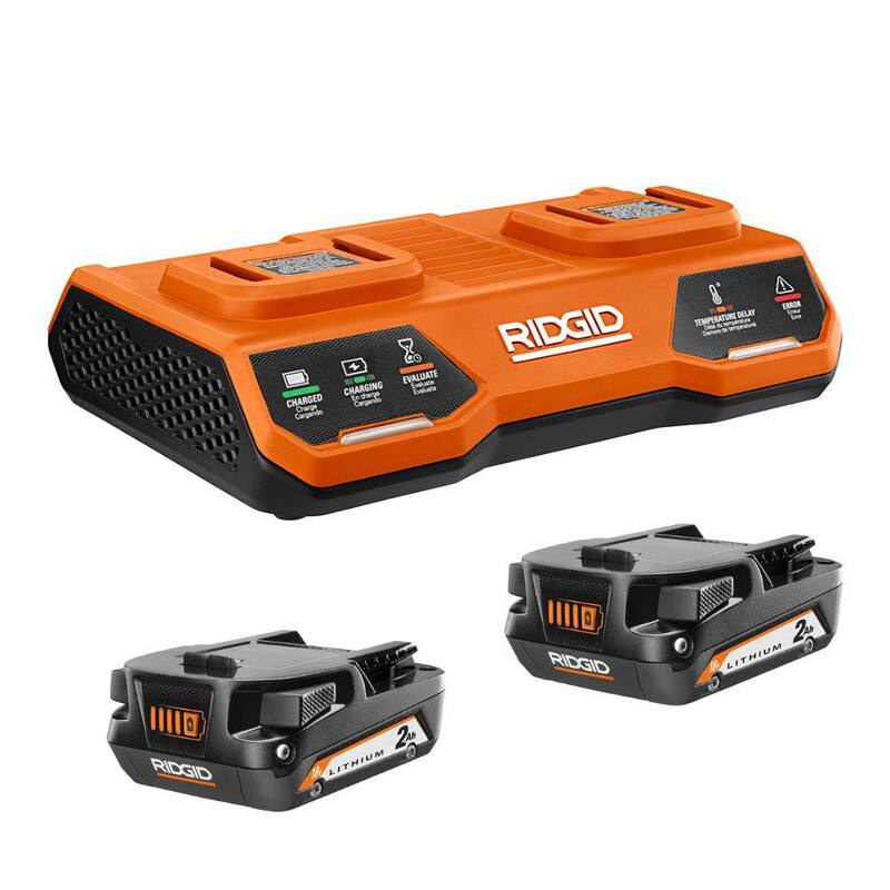 Cargador dual simultáneo de 18V con puerto dual con batería de ion de litio compacta de 2.0 Ah (paquete de 2) - AC86095-AC8400802P
