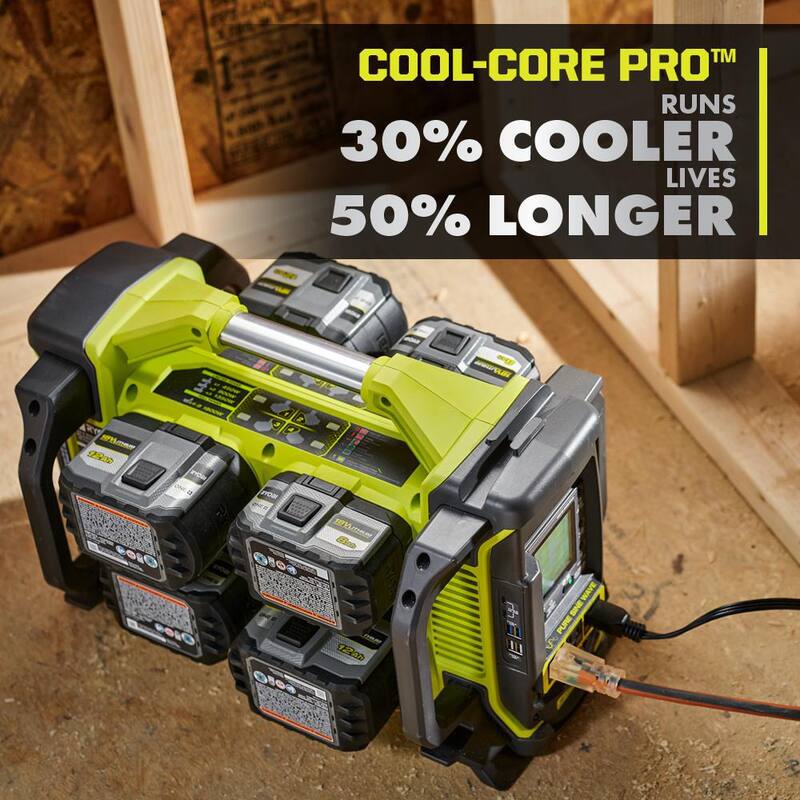 RYOBI ONE+ 18V 12.0 Ah Batería de alto rendimiento de iones de litio con Cargador rápido ONE+ 18V - PBP1012-PCG004