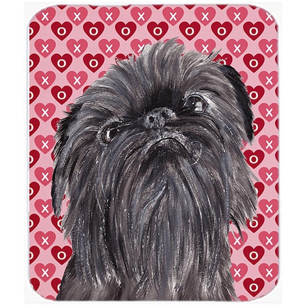 Carolines Treasures 15 x 12 in. Brussels Griffon Valentines Love Glass Cutting Board- Large - SC9559LCB