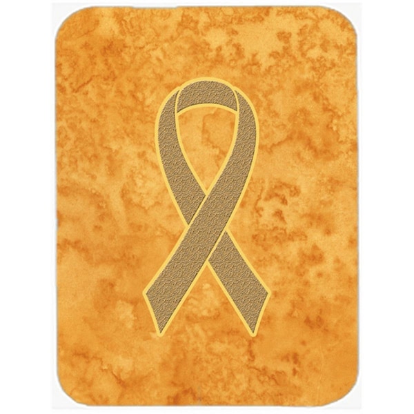 Carolines Treasures 15 H x 12 L In. Peach Ribbon for Uterine Cancer Awareness Glass Cutting Board- Large Size - AN1219LCB