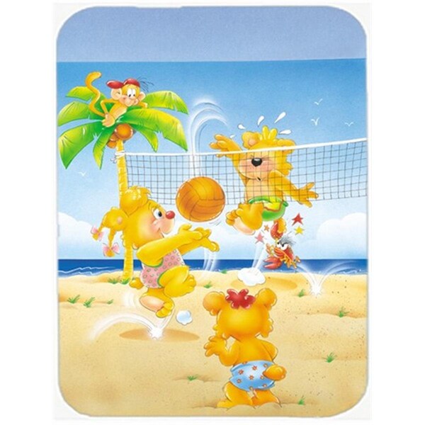 Carolines Treasures Bears Playing Volleyball Glass Cutting Board, 11.25 x 0.15 x 15.375 in. - Large - APH0389LCB