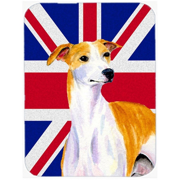 Carolines Treasures Whippet With English Union Jack British Flag Glass Cutting Board - Large - LH9480LCB