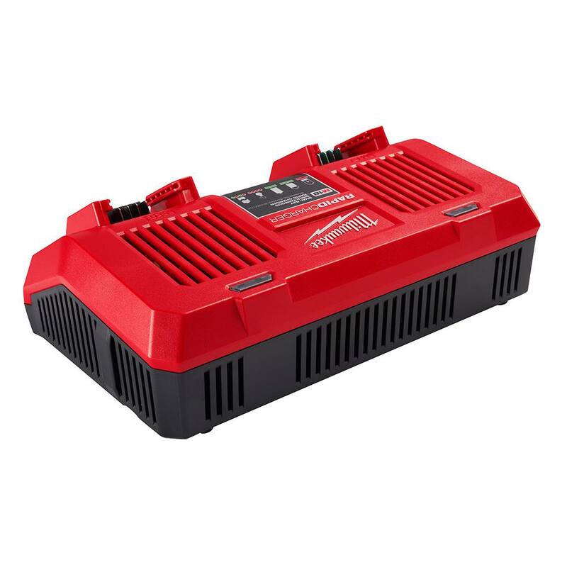 Cargador rápido de batería doble Milwaukee M18 de 18 voltios con 1 batería compacta de 2.0 Ah - 48-59-1802-48-11-1820