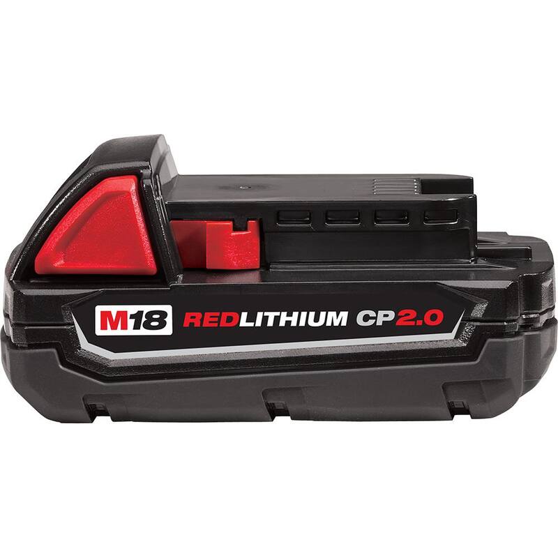 Cargador rápido de batería doble Milwaukee M18 de 18 voltios con 1 batería compacta de 2.0 Ah - 48-59-1802-48-11-1820