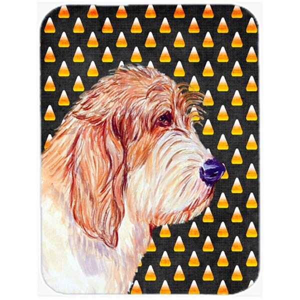 Carolines Treasures Petit Basset Griffon Vendeen Candy Corn Halloween Glass Cutting Board - Large - LH9047LCB