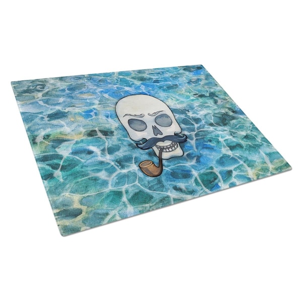 Carolines Treasures Skeleton Skull Pirate Glass Cutting Board Large - BB5345LCB