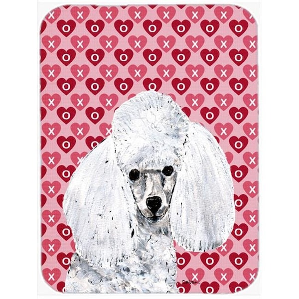Carolines Treasures Carolines Treasures SC9701LCB White Toy Poodle Large Size Hearts And Love Glass Cutting Board - SC9701LCB