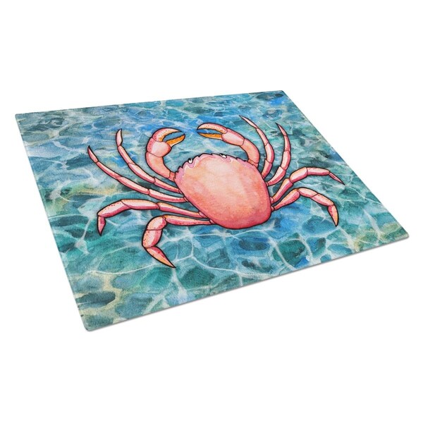 Carolines Treasures Crab Glass Cutting Board Large - BB5346LCB