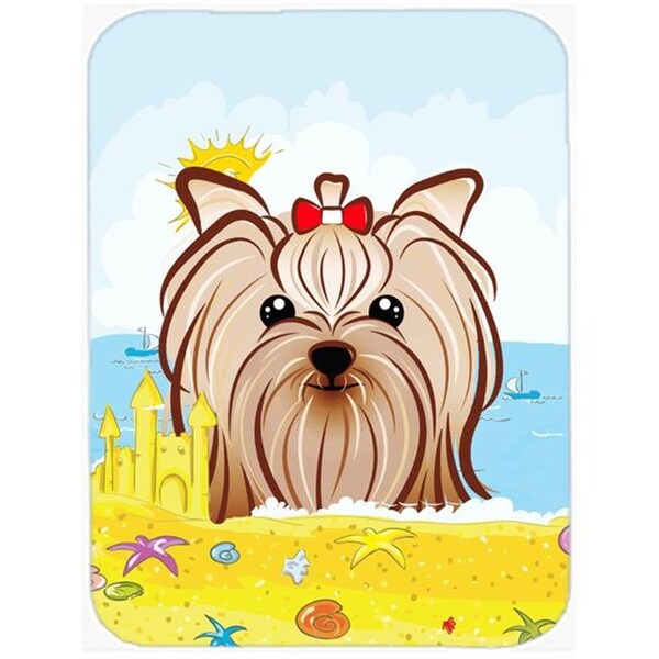 Carolines Treasures Carolines Treasures BB2072LCB Yorkie Yorkshire Terrier Summer Beach Glass Cutting Board; Large - BB2072LCB