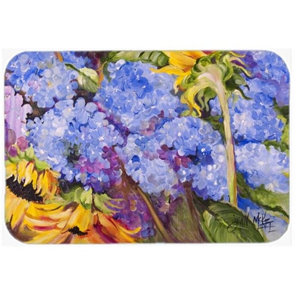 Carolines Treasures Carolines Treasures JMK1119LCB Hydrangeas And Sunflowers Glass Cutting Board; Large - JMK1119LCB