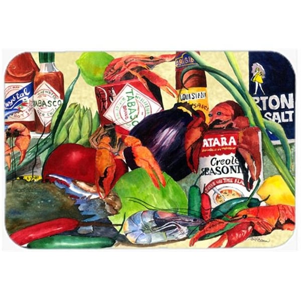 Carolines Treasures Carolines Treasures 1020LCB 15 x 12 in. Spices and Crawfish Glass Cutting Board; Large - 1020LCB