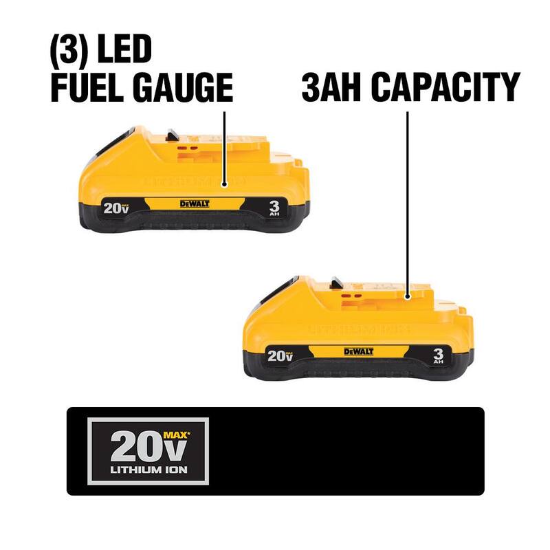 Paquete de batería compacta DEWALT 20V MAX de iones de litio de 3.0Ah (paquete de 4) - DCB230-4