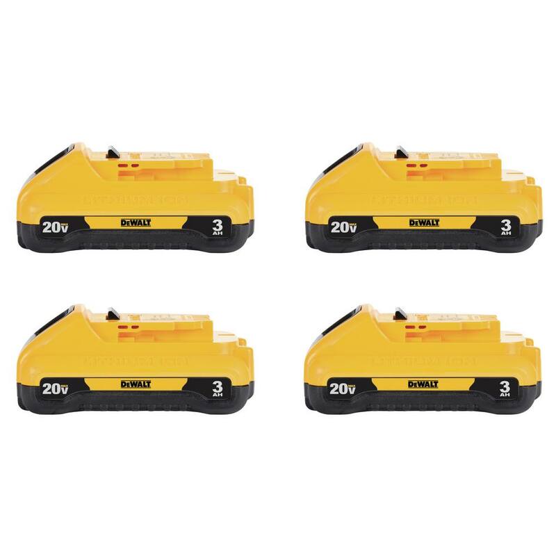 Paquete de batería compacta DEWALT 20V MAX de iones de litio de 3.0Ah (paquete de 4) - DCB230-4