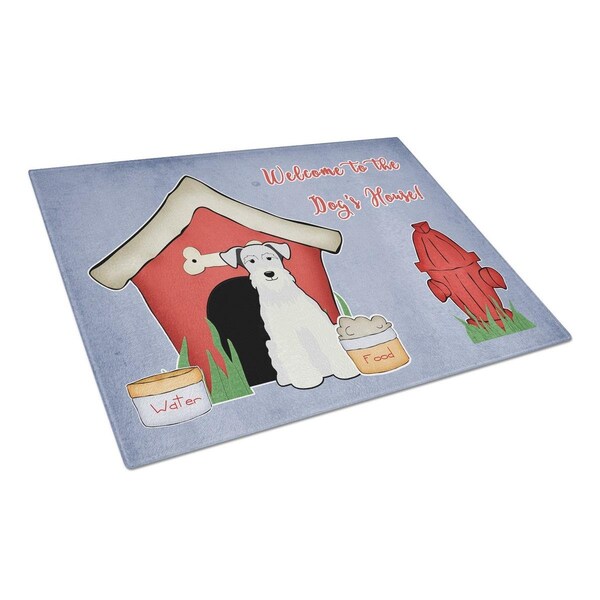 Carolines Treasures Dog House Collection Miniature Schanuzer White Glass Cutting Board, Large - BB2807LCB