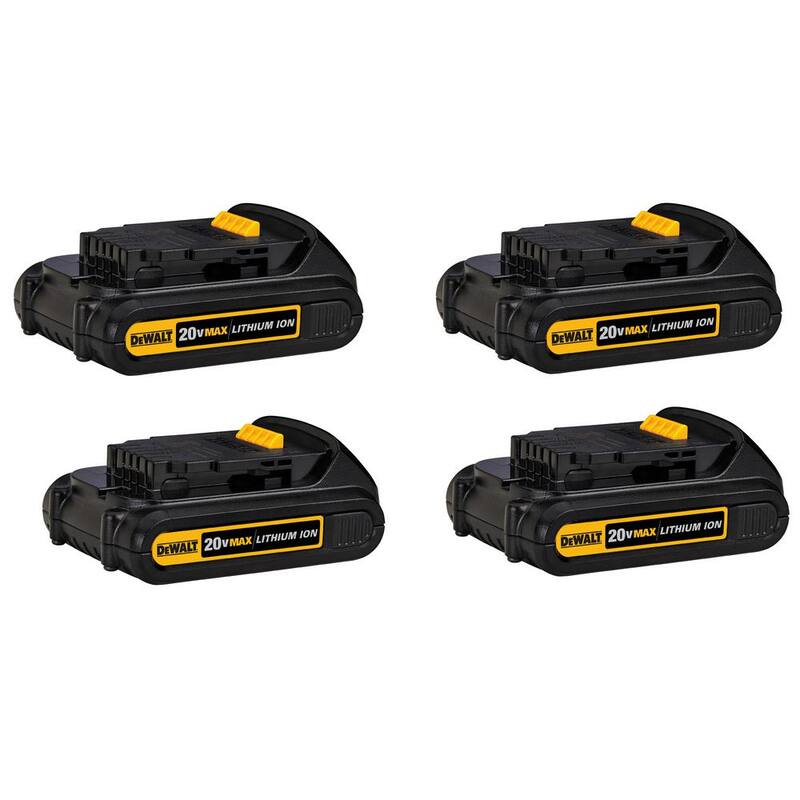 Batería compacta de iones de litio DEWALT 20V MAX 1.5Ah (paquete de 4) - DCB201-4