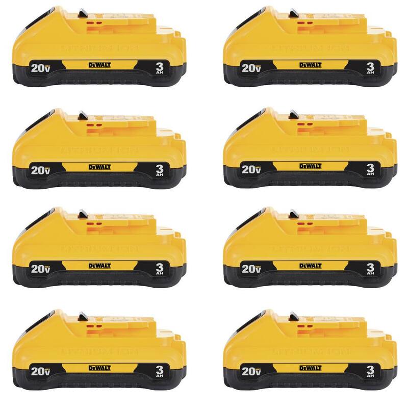 Paquete de baterías compactas de iones de litio DEWALT 20V MAX de 3.0Ah (paquete de 8) - DCB230-8