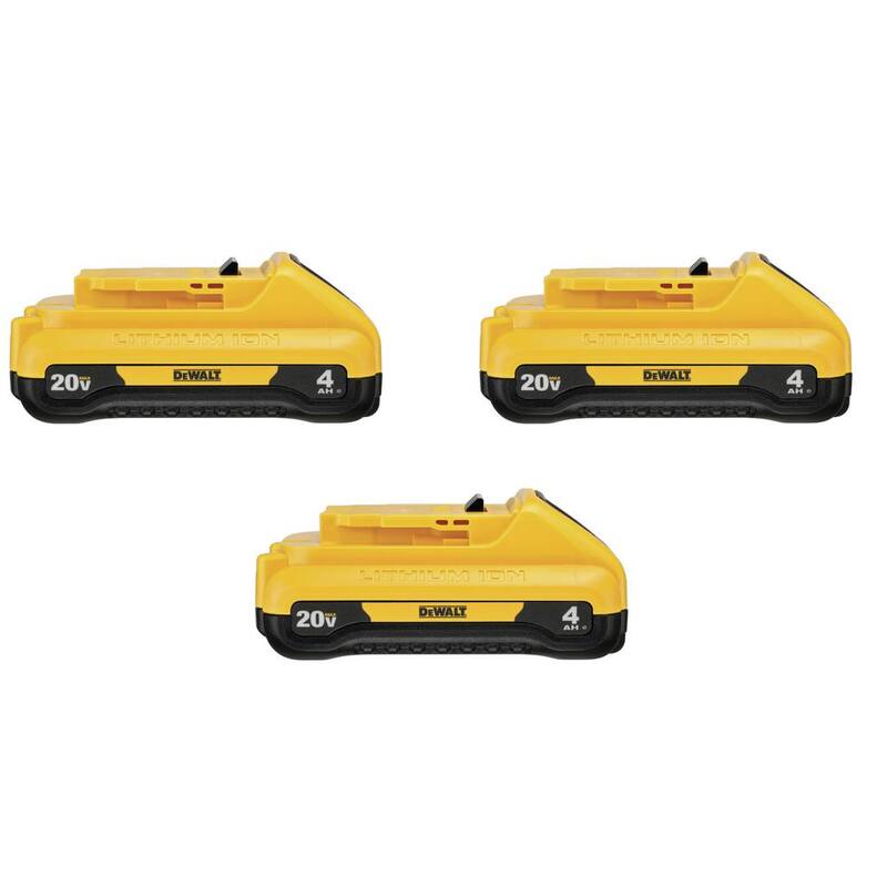 Paquete de baterías compactas DEWALT 20V MAX de iones de litio de 4.0Ah (paquete de 3) - DCB240-3