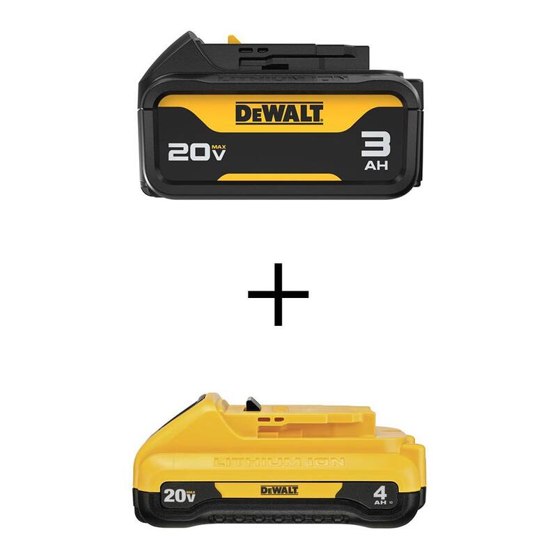 Paquete de batería DEWALT 20V MAX Premium de iones de litio de 3.0Ah y paquete de batería DEWALT Compact de iones de litio de 20V MAX de 4.0Ah - DCB200WDCB240