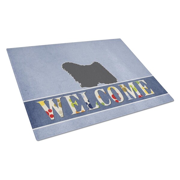 Carolines Treasures Puli Welcome Glass Cutting Board Large - BB5567LCB