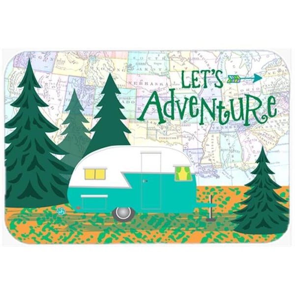 Carolines Treasures Carolines Treasures VHA3003LCB Lets Adventure Glamping Trailer Glass Large Cutting Board - VHA3003LCB