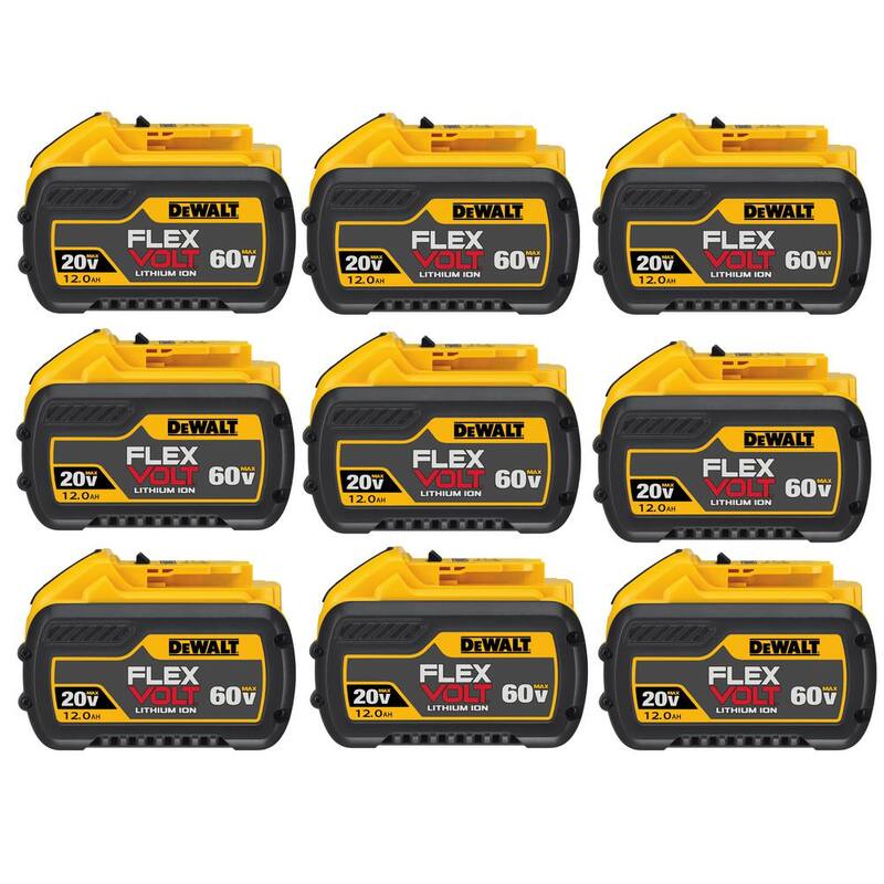 Batería DEWALT FLEXVOLT 20V/60V MAX de iones de litio de 12.0Ah (Paquete de 9) - DCB612-9