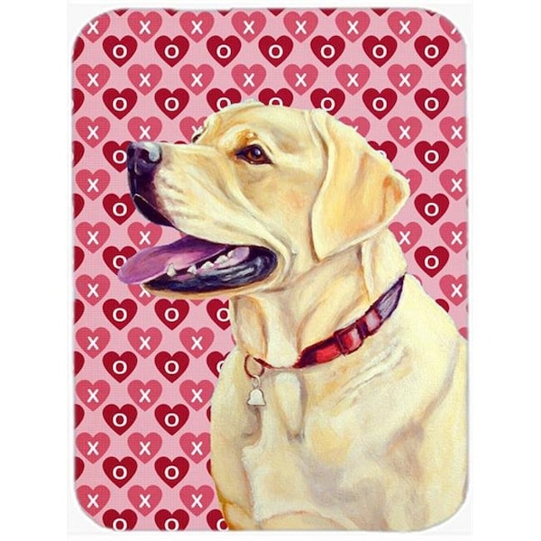 Carolines Treasures Carolines Treasures LH9158LCB 15 x 12 in. Labrador Hearts Love and Valentines Day Portrait Glass Cutting Board - Large - LH9158LCB