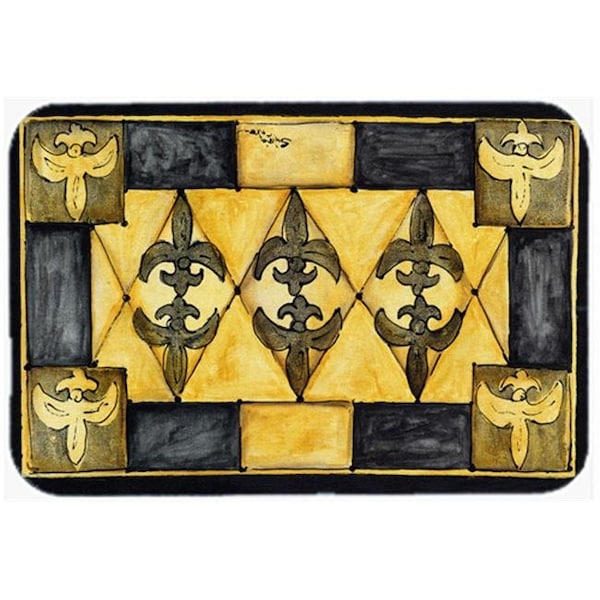 Carolines Treasures Carolines Treasures 8089LCB 15 X 12 In. Black and Gold Fleur de lis Glass Cutting Board - 8089LCB