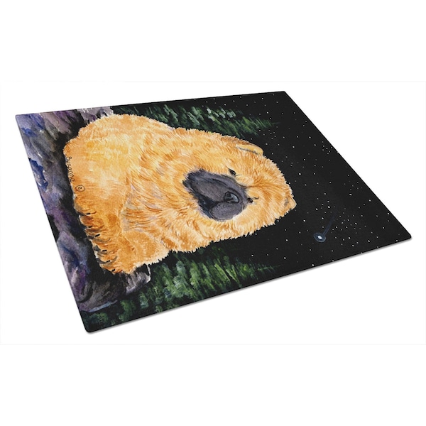 Carolines Treasures 12 x 15 in. Starry Night Chow Chow Glass Cutting Board- Large - SS8489LCB
