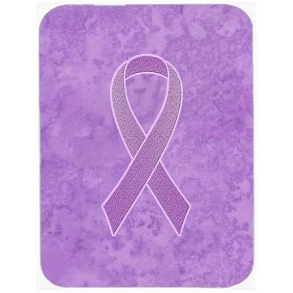 Carolines Treasures 15 H x 12 L In. Lavender Ribbon for All Cancer Awareness Glass Cutting Board- Large Size - AN1200LCB