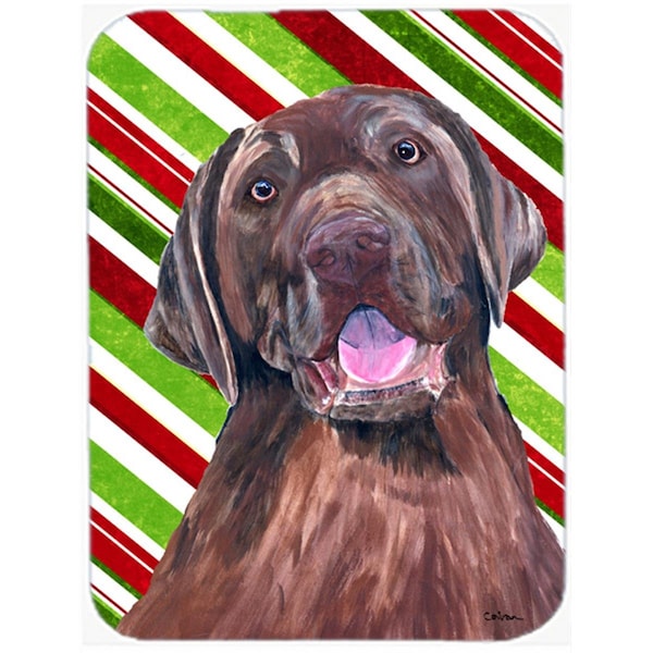 Carolines Treasures 15 x 12 in. Labrador Candy Cane Holiday Christmas Glass Cutting Board - Large - SC9344LCB