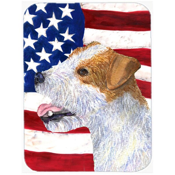 Carolines Treasures USA American Flag With Jack Russell Terrier Glass Cutting Board - Large - SS4031LCB
