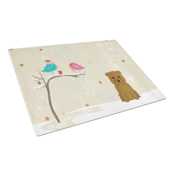 Carolines Treasures Christmas Presents Between Friends Glen of Imal Tan Glass Cutting Board, Large - BB2532LCB