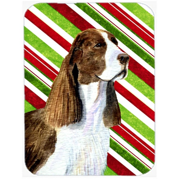 Carolines Treasures Springer Spaniel Candy Cane Holiday Christmas Glass Cutting Board - Large - SS4582LCB