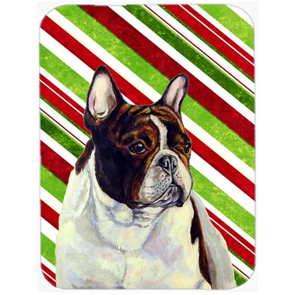 Carolines Treasures French Bulldog Candy Cane Holiday Christmas Glass Cutting Board - Large - LH9247LCB