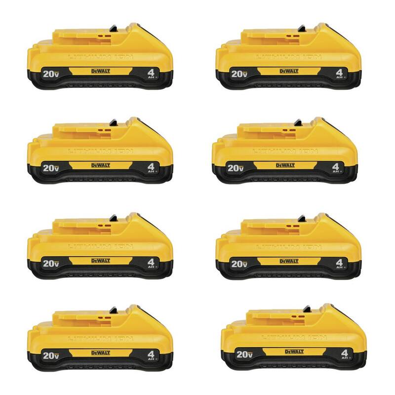 Batería Compacta de Iones de Litio DEWALT 20V MAX 4.0Ah (Paquete de 8) - DCB240-8