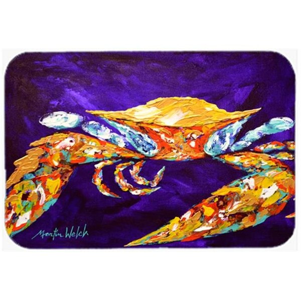 Carolines Treasures Carolines Treasures MW1172LCB The Right Stuff Crab In Purple Glass Cutting Board - Large - MW1172LCB
