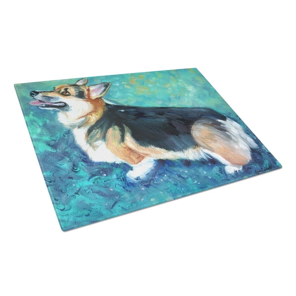 Carolines Treasures Corgi Pembroke Glass Cutting Board Large - 7408LCB