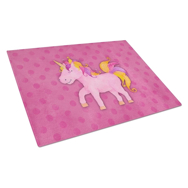 Carolines Treasures Unicorn Watercolor Glass Cutting Board Large - BB7408LCB