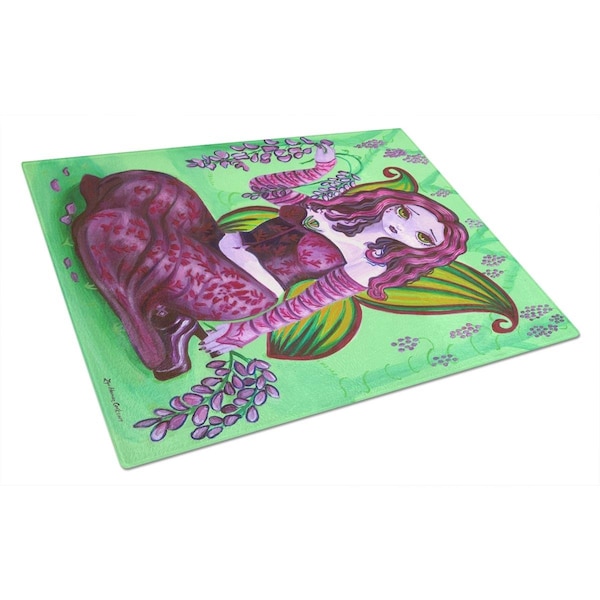 Carolines Treasures Fairy Lady Wisteria Glass Cutting Board Large - 7377LCB