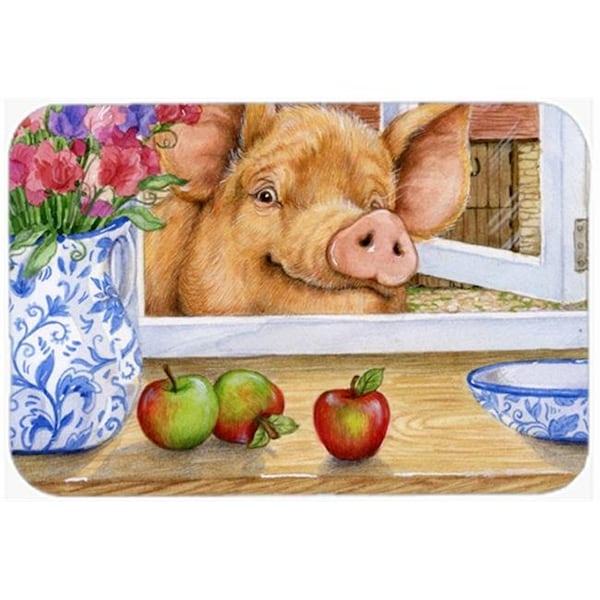 Carolines Treasures Carolines Treasures CDCO0352LCB Pig Trying to Reach the Apple in the Window Glass Cutting Large - CDCO0352LCB