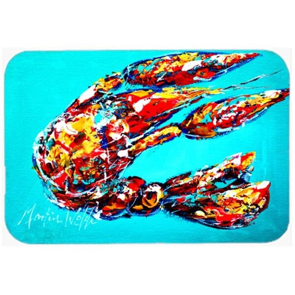 Carolines Treasures Carolines Treasures MW1161LCB Lucy The Crawfish In Blue Glass Cutting Board - Large - MW1161LCB
