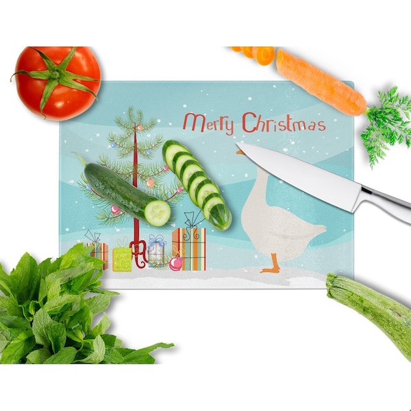 Carolines Treasures Embden Goose Christmas Glass Cutting Board - Large - BB9259LCB