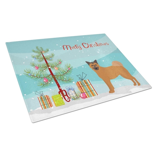 Carolines Treasures Chow Shepherd Christmas Tree Glass Cutting Board Large - CK3819LCB
