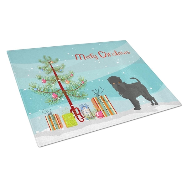 Carolines Treasures Affenpinscher Christmas Tree Glass Cutting Board Large - CK3440LCB