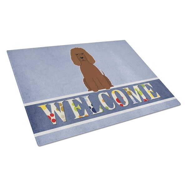 Carolines Treasures Irish Water Spaniel Welcome Glass Cutting Board Large - BB5644LCB